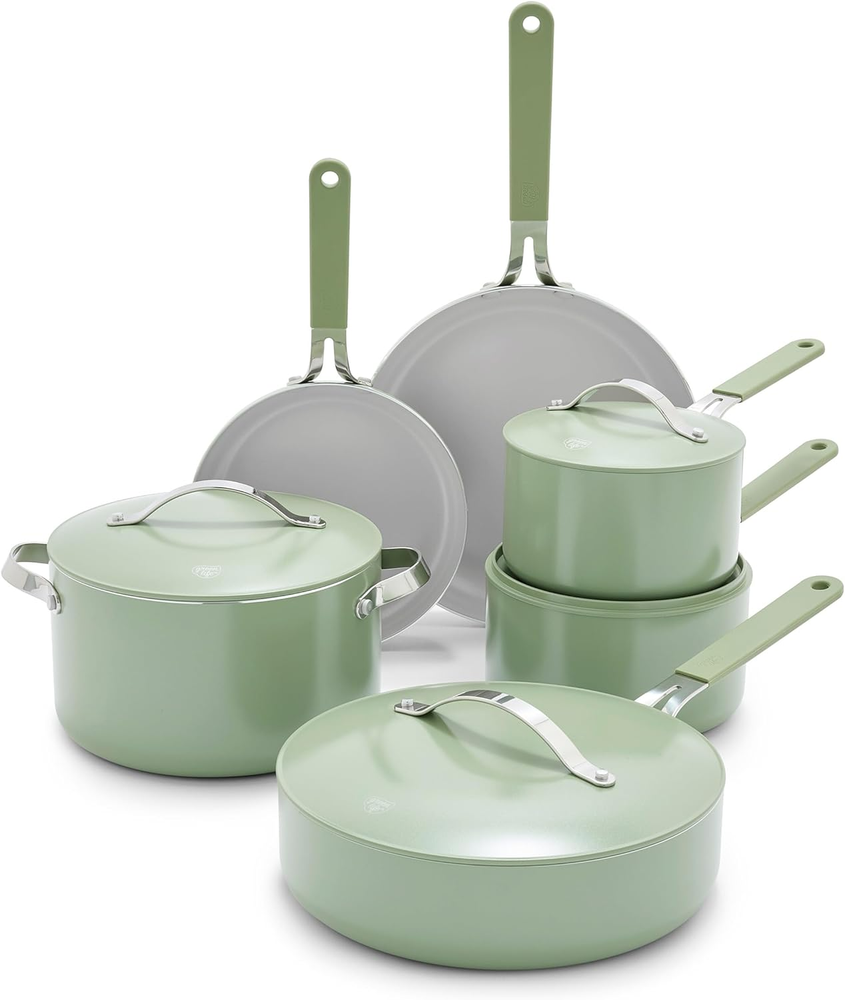 Dream 10-Piece Ceramic Nonstick Cookware Set, Pfoa-Free, Pfas-Free, Pots and Pan