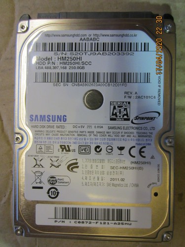 TESTED: Samsung Spinpoint HM250HI /SCC 250Gb SATA2 2.5" HDD. Free Shipping - Picture 2 of 8