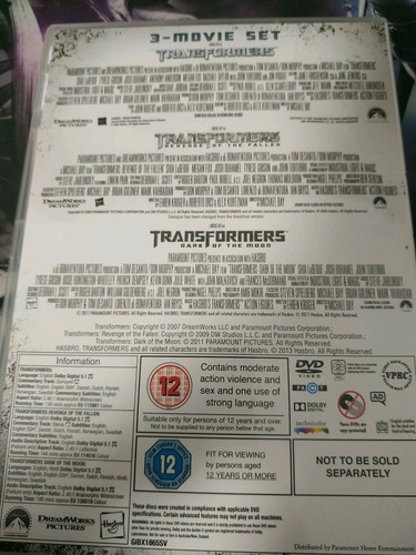 Transformers Trilogía DVD Audio Inglés - Picture 2 of 3