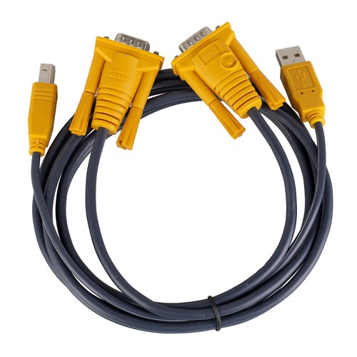 2 Pack USB VGA KVM Switch Cable 5ft for Gaming Laptop PC Mouse Keyboard LCD Wire - Picture 2 of 6