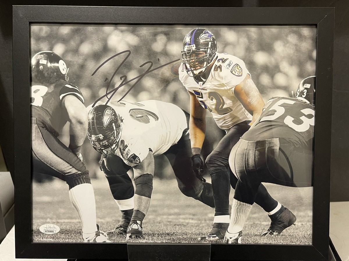 Baltimore Ravens Ray Lewis Signed 11x14 Photo W/Frame (JSA)