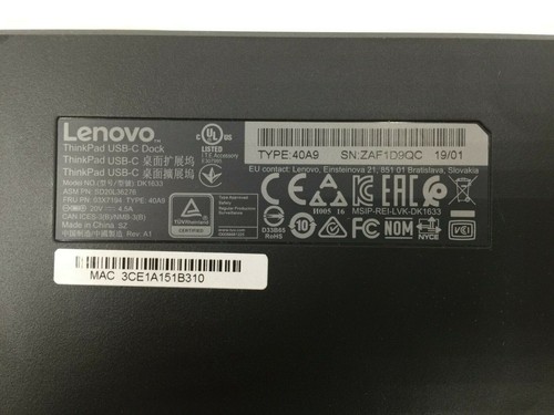Station d'accueil Lenovo ThinkPad USB-C SANS adaptateur - 40A9 DK1633 SD20L36276 - Photo 6/6