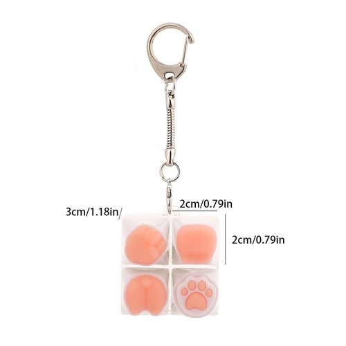 Cat Paws Keycap Keychain Soft Decompression Button Toys Keyboard Tapping - Photo 2 sur 11