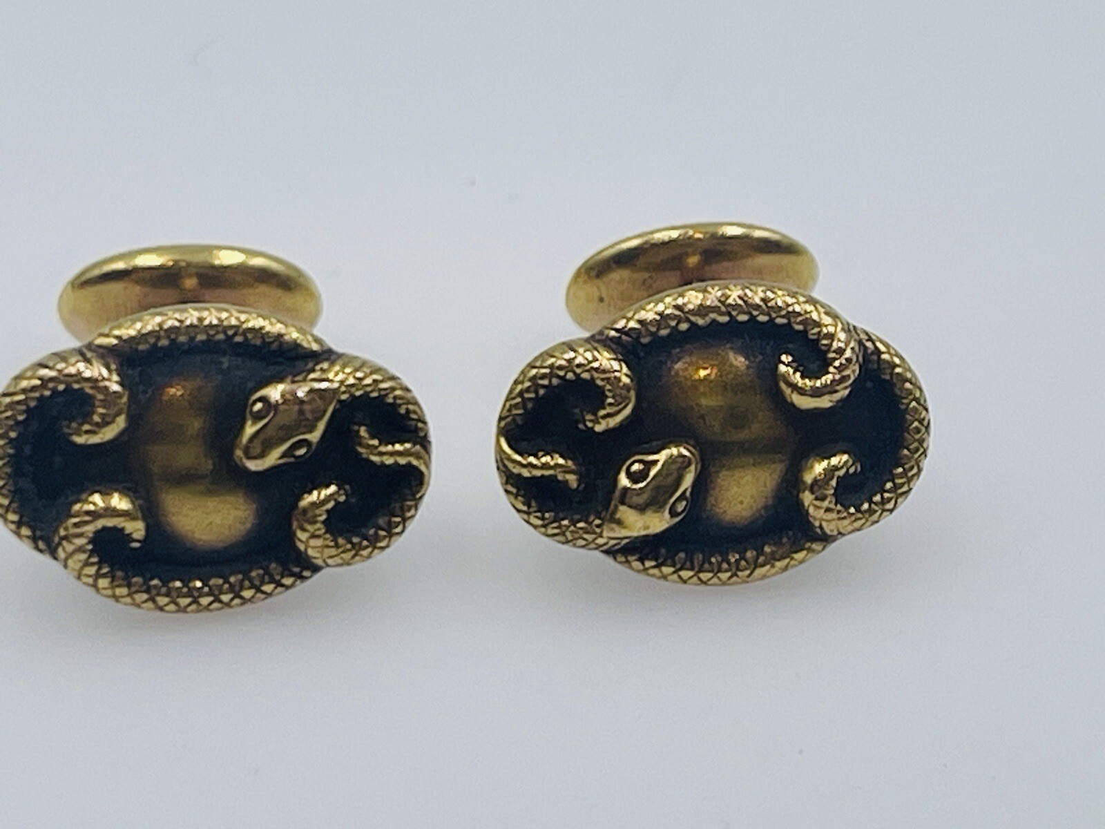 Antique Victorien 14k or Jaune Serpent Boutons Manchette | eBay