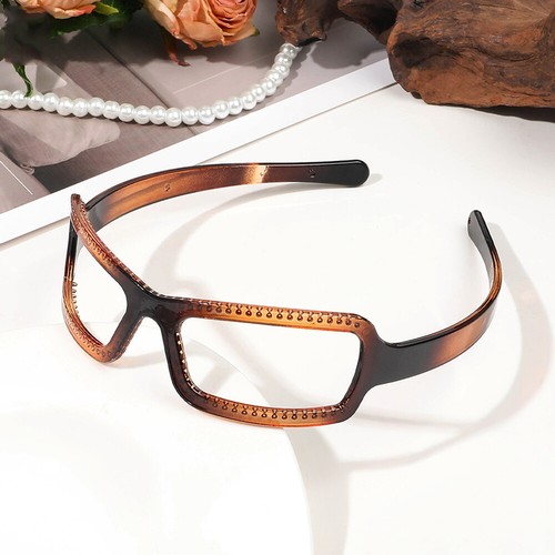 Sunglasses Frame Shape Hair Hoop Plastic Hairband with Non-Slip Teeth Vintage - Picture 14 of 18