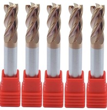 5pcs 8mm Solid Carbide End Mill 4 Flute HRC55 D8 x 60 -4F TiSiN Coat CNC Cutter
