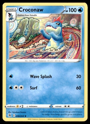21 Pokemon Fusion Strike Croconaw 56 Ebay