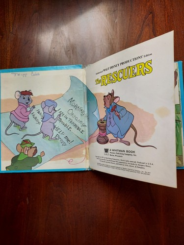 WALT DISNEY PRODUCTIONS "THE RESCUERS" TELL-A-TALE 1977 ** .35 cents - Picture 3 of 5