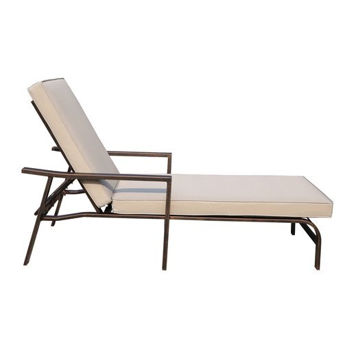 Taupe Aluminium Stuhl Lounge, taupe, 2er Set für Balkon Strand, Hof, Pool - Bild 3 von 5
