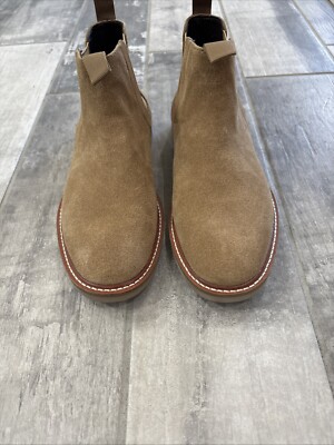 NORDSTROM BP Men Suede Camel Sand Chelsea Boots Botines. SZ  display picture 2