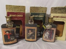 JIM BEAM’S CHOICE COLLECTORS EDITION DECANTERS FAMOUS MASTERPIECES SET OF 3 EUC