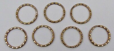 Lot 25 KEY RINGS ~ 25mm 1'' Sturdy Split Ring ~ Quality Hammered GOLD ~ Versatile