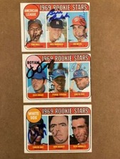 AL Rookie Stars Signed 1969 Topps Card(3)Tom Hall,Jim Miles,Bill Burbach COA