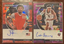 2020 Prizm Cracked Ice RC auto 2 Lot Red Josh Hall & Purple Caleb Homesley 28/99