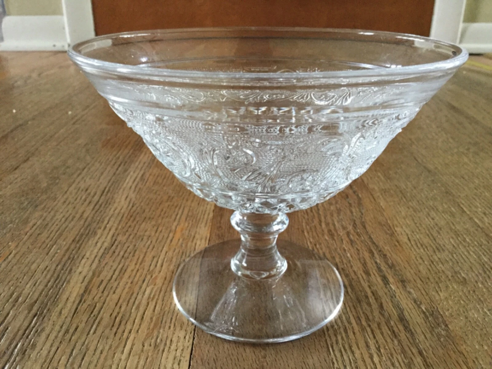 Vintage Duncan Miller Sandwich Clear Footed Bowl Compote Candy Dish