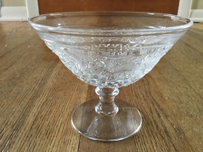 Vintage Duncan Miller Sandwich Clear Footed Bowl Compote Candy Dish