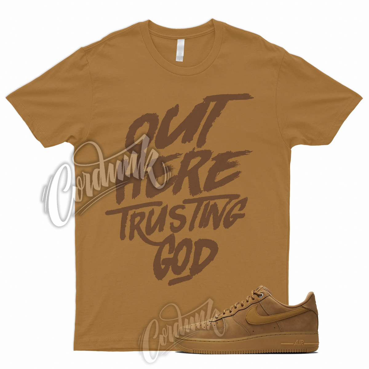 TG T Shirt for Air Force 1 07 WB Flax Gum Brown Wheat Griffey Boot