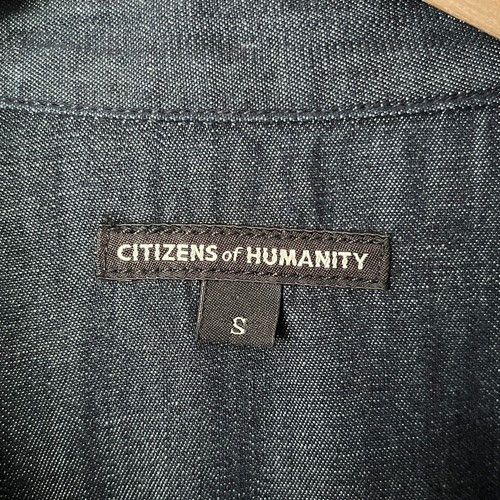 Citizens of Humanity Jumpsuit Size Small Annaika Dark Blue Chambray Roll Tab Slv - Picture 4 of 12