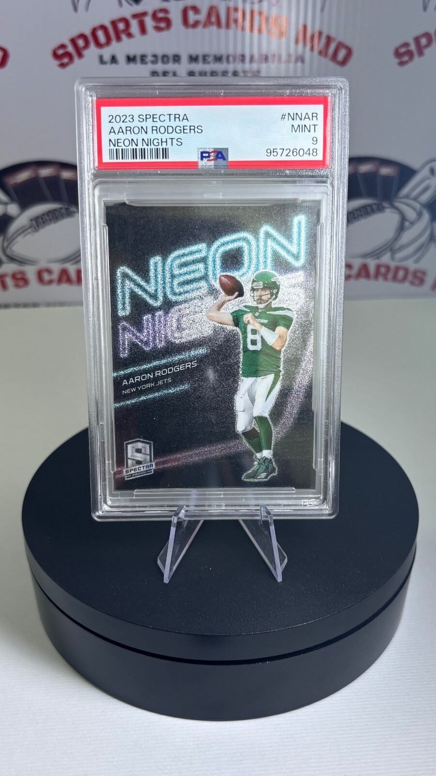 2023 Panini Spectra Aaron Rodgers Neon Nights PSA 9