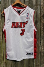 Dwayne Wade 3 Miami Heat Jersey Youth Large 14-16 Adidas White