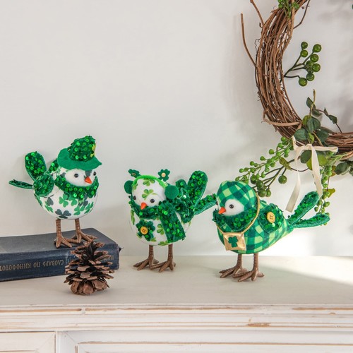 St Patricks Day Decorations,Set of 3 Irish Handmade St.Patrick'S Day Birds - Picture 3 of 6