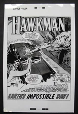Lg Original Production Art BRAVE & BOLD #44 splash page, JOE KUBERT art, HAWKMAN