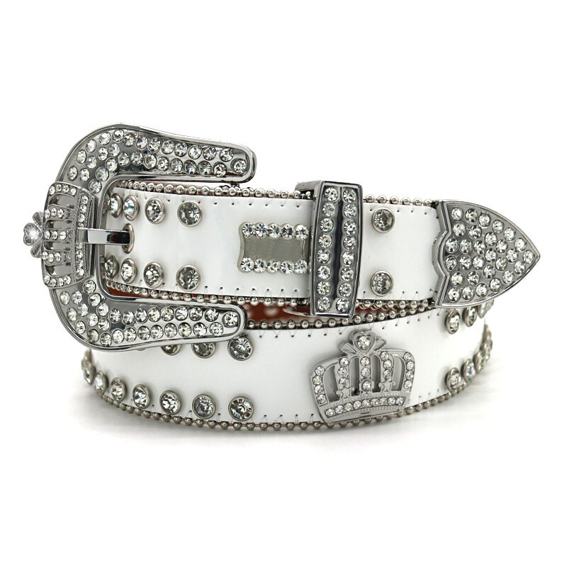 Women Rhinestone Western Belt Cowgirl Cowboy Crystal Studded Punk
