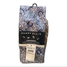Perry Ellis Portfolio Men's Assorted 3 Pack of Blue Bandanas New