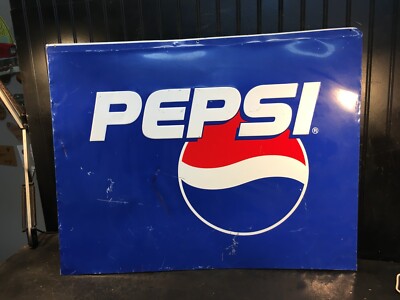 PEPSI ヴィンテージサイン Antique 1945 Pepsi Cola Double Dot Sign Barn Find Authentic