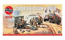 Airfix A01305V 25pdr Field Gun & Quad, Vintage Classics in 1:76 Bausatz Neu
