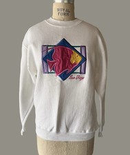 Vintage Crazy Shirts San Diego Fish Appliqué Sweatshirt NOS Medium Made in USA
