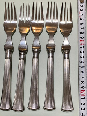 Yamazaki Serena Fish Forks set of 5 Stainless 18-8 Flatware Used