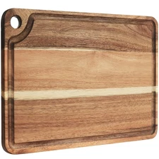 Large Acacia Wood Cutting Board 18x12 Inch Butcher Block Meat Cheese Chopping