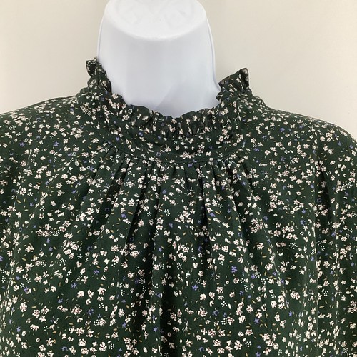 Apricot Dress Womens UK 16 Green Floral Print Tiered Ruffle Mini High Neck - Picture 2 of 9