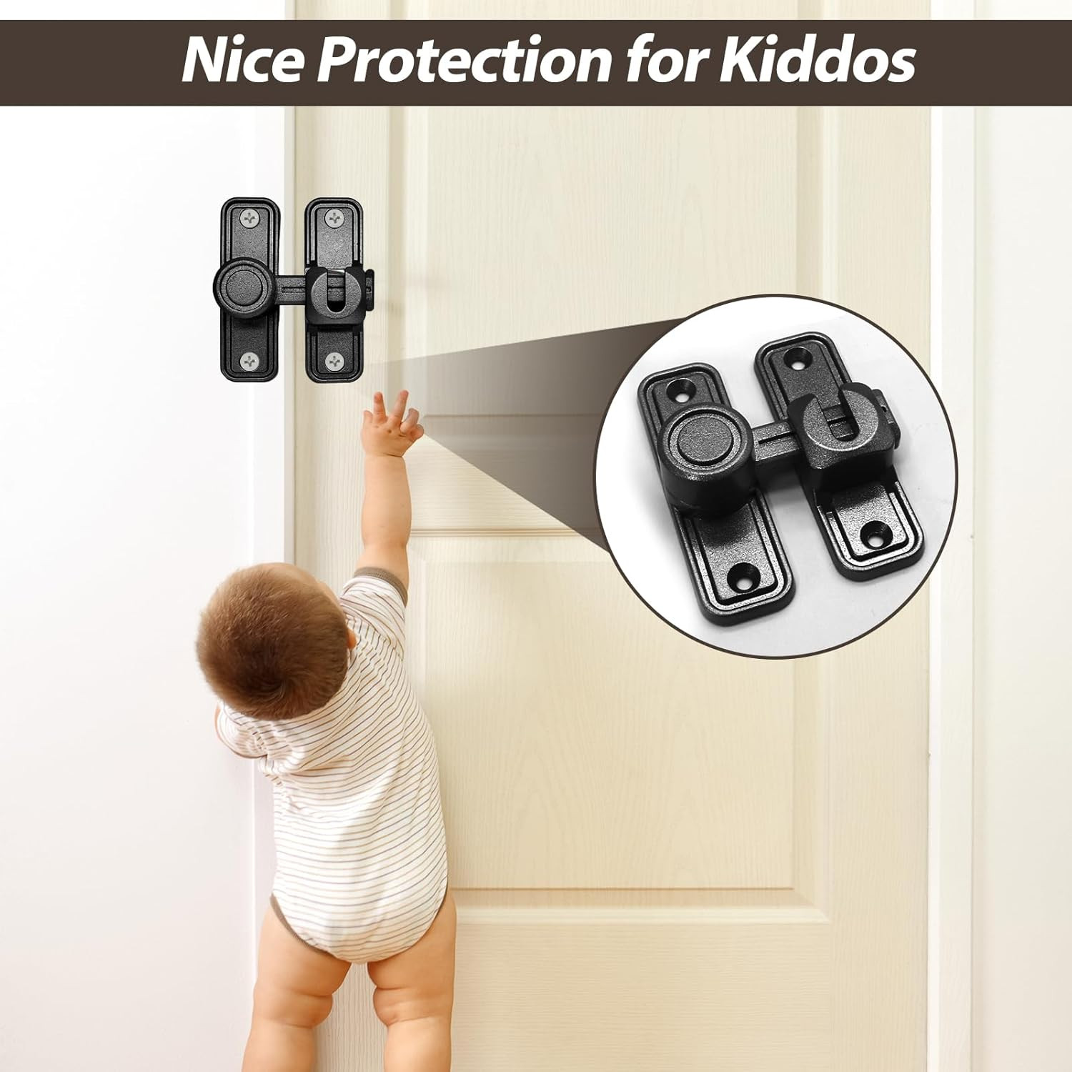 2PCS Barn Door Lock,Heavy Duty Sliding Door Latch Hardware Dual Gate Latches,Hom