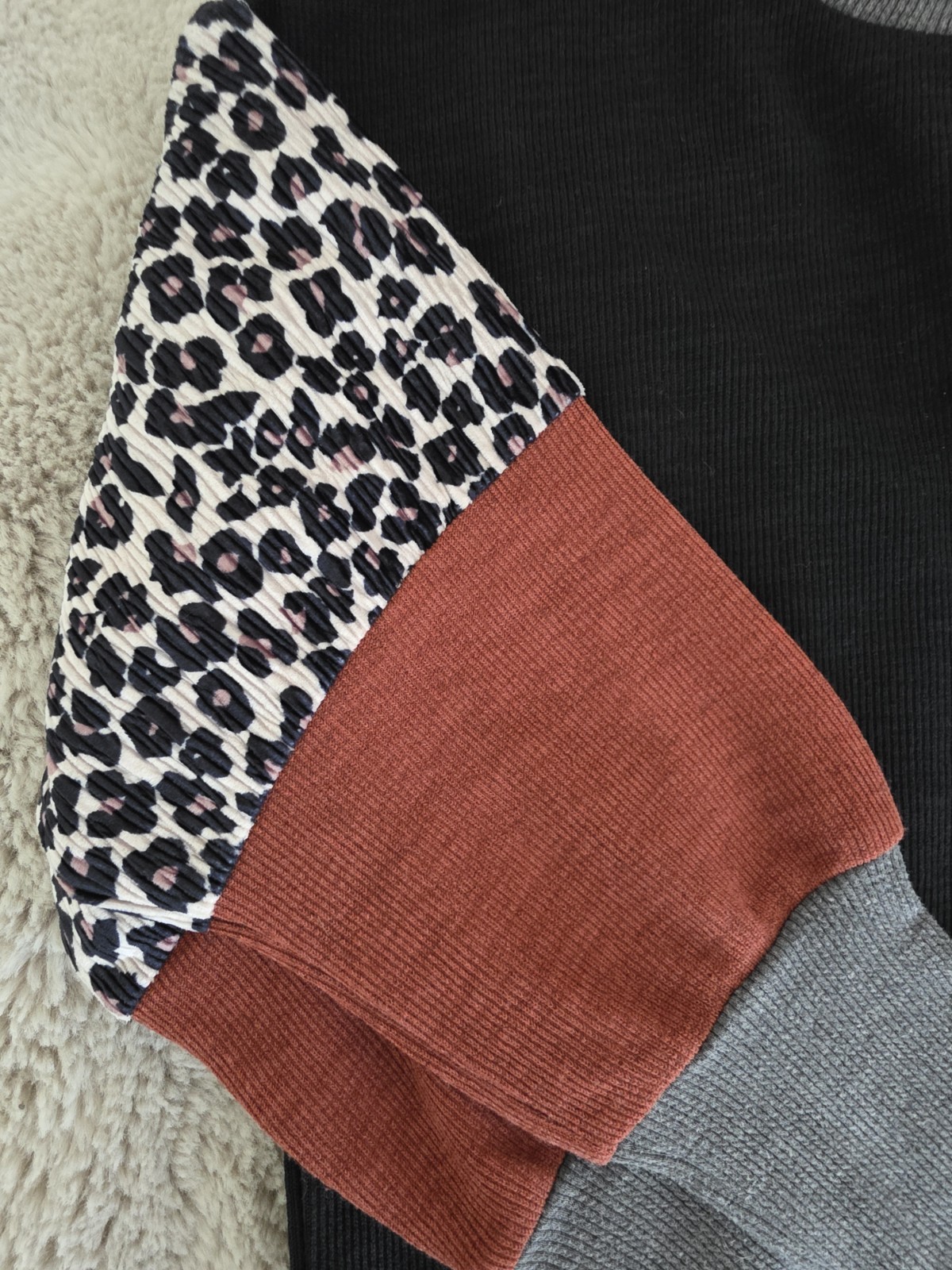 THML colorblock leopard pullover, medium - image 5