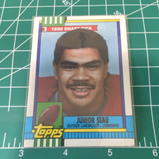 1990 Topps Junior Seau Rookie Base Set Card #381 San Diego Chargers NFL. rookie card picture
