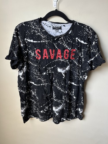 Brave Soul London Shirt Graphic Tee Savage Short Sleeve Paint Splatter Medium  - Picture 1 of 6