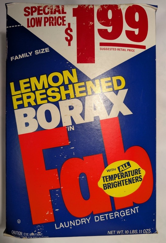 VINTAGE EXTREMELY RARE FAB 10LBS LAUNDRY DETERGENT NO UPC CODE PRE1974 UNOPENED
