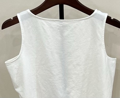 COLDWATER CREEK Women's Tank Top Shell White Medium (10/12) Sleeveless Stretch - Picture 5 of 7