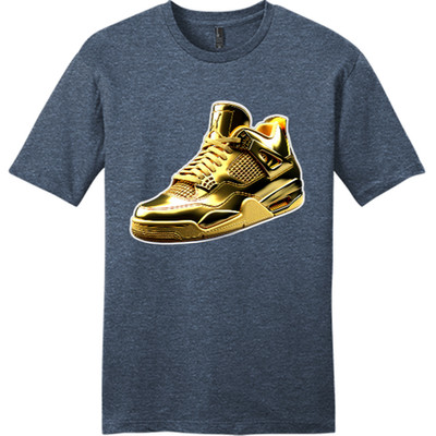 NEUES Art Society SNEAKERHEAD AJ4 SOLID GOLD HEATHER NAVY T-Shirt KLEIN-4XLARGE