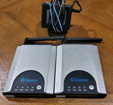 (2) Swann Night Hawk Wireless Outdoor Camera 2.4GHZ Receivers w/ One AC Cord 4CH