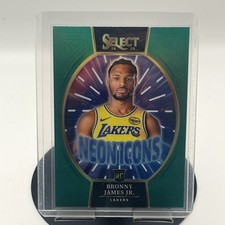 2024-25 Panini Select - Bronny James Jr. - Neon Icons Green Prizm - Rookie Card