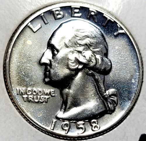 1958 Proof Washington Quarter 90% Silver Melt value $8.34 - Picture 5 of 5