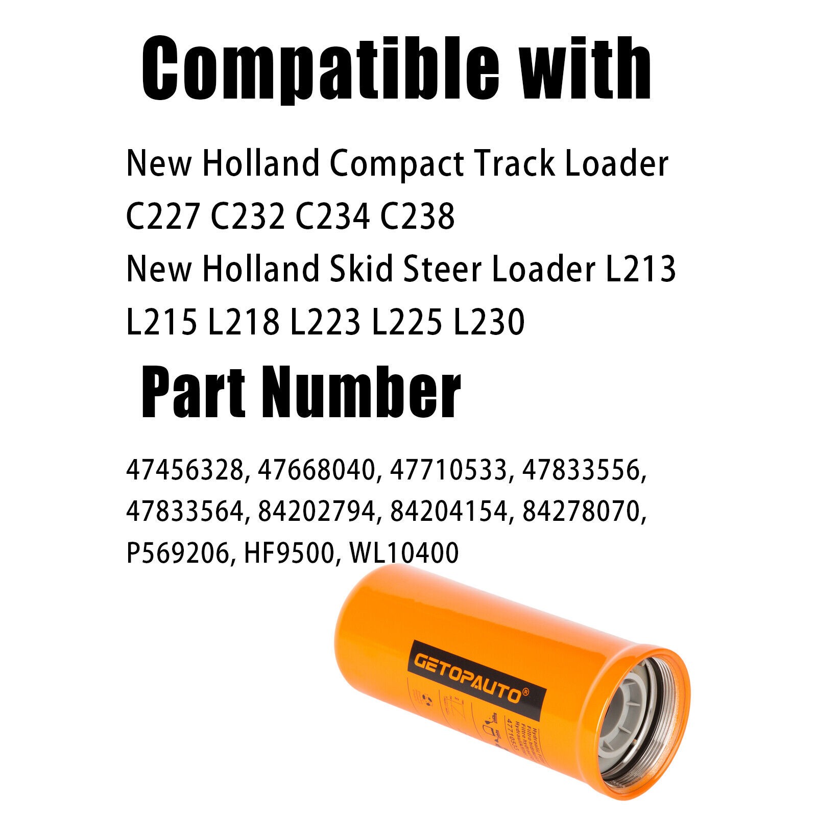 Hydraulic Filter 47710533 P569204 for New Holland C227 C232 C234 C238 L213 L215