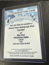 2025 Topps Finest Fans Finest Mike Trout Red Parallel Redemption /5