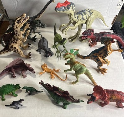 Huge Lot Of 15+ Dinosaurs Toys Various Sizes Tested