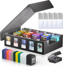 Premium Trading Card Storage Box, 3900 Capacity with Magnetic Lid  Dividers