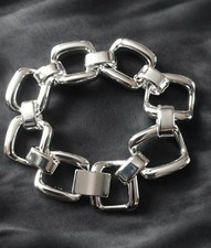 Sterling Silver 925 Chunky Chain Link Bracelet – Heavy Statement Jewelry 20cm