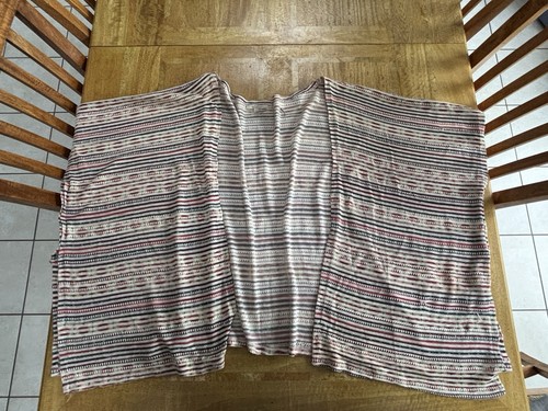 Zara Multicoloured Stripe Waterfall Cardi Poncho Medium - Picture 4 of 7